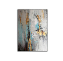 Load image into Gallery viewer, Gray Blue Gold Abstract Painting Original Contemporary Art Yp034