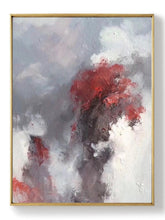 Load image into Gallery viewer, Red Grey Abstract Painting Cloud Wall Canvas Painting Handmade Artwork Dp110