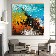 Load image into Gallery viewer, Large Oversized Canvas Wall Art Office Wall Art Blue Abstract Texture Art Bp021