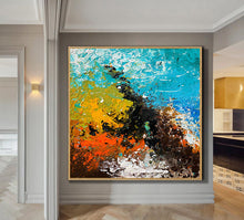 Load image into Gallery viewer, Large Oversized Canvas Wall Art Office Wall Art Blue Abstract Texture Art Bp021