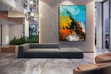 Load image into Gallery viewer, Large Oversized Canvas Wall Art Office Wall Art Blue Abstract Texture Art Bp021