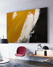 Load image into Gallery viewer, Black Yellow White Abstract Painting Modern Living Room Art Gp026