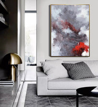 Load image into Gallery viewer, Red Grey Abstract Art Painting Large Wall Canvas Painting Living Room Art Dp109