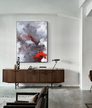 Load image into Gallery viewer, Red Grey Abstract Art Painting Large Wall Canvas Painting Living Room Art Dp109