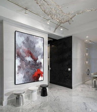 Load image into Gallery viewer, Red Grey Abstract Art Painting Large Wall Canvas Painting Living Room Art Dp109