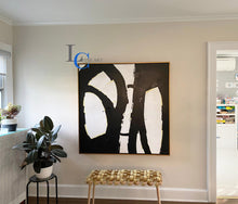 Load image into Gallery viewer, Black and White Abstract Painting Minimalist Art Modern Wall Art Decor Yp040