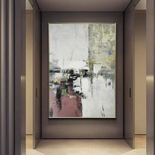 Load image into Gallery viewer, Brown White Black Abstract Oil Painting Minimalist Wall Art Yp058