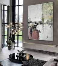 Load image into Gallery viewer, Brown White Black Abstract Oil Painting Minimalist Wall Art Yp058