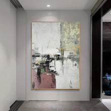 Load image into Gallery viewer, Brown White Black Abstract Oil Painting Minimalist Wall Art Yp058