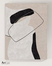 Load image into Gallery viewer, Black White Beige Minimalist Painting On Canvas Textured Painting Ap001