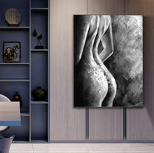 Load image into Gallery viewer, Nude Wall Art Original Black and White Erotic Painting For Bedroom Op002