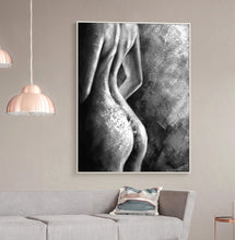 Load image into Gallery viewer, Nude Wall Art Original Black and White Erotic Painting For Bedroom Op002