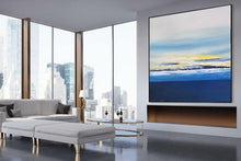 Load image into Gallery viewer, Blue White Yellow Landscape Painting on Canvas Contemporary Wall Art Yp017