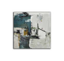 Load image into Gallery viewer, Green White Abstract Painting on Canvas Abstract Acrylic Painting Yp061