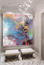 Load image into Gallery viewer, Colorful Wall Art Paintings Large Blue Pink Yellow Abstract Painting Bp091