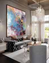 Load image into Gallery viewer, Colorful Wall Art Paintings Large Blue Pink Yellow Abstract Painting Bp091