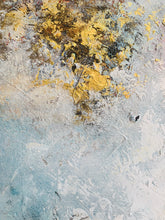 Load image into Gallery viewer, Blue & White Art Abstract Painting White Gold Living Room Art Gp059