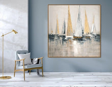 Load image into Gallery viewer, Large Sailboat Party Oil Painting Large Wall Decor for Living Room Gp030