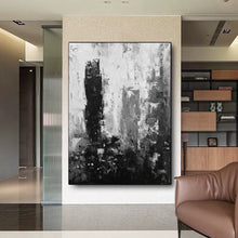 Load image into Gallery viewer, Black White Gray Abstract Painting Original Large Acrylic Painting Yp016