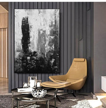 Load image into Gallery viewer, Black White Gray Abstract Painting Original Large Acrylic Painting Yp016
