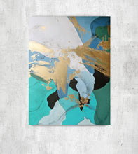 Load image into Gallery viewer, Blue Gray Gold Black White Painting on Canvas Home Kitchen Wall Decor Np022