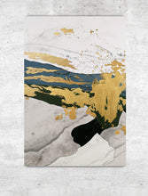 Load image into Gallery viewer, Green Gold Black White Abstract Painting on Canvas Home Office Bedroom Np026