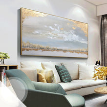 Load image into Gallery viewer, Gret Yellow Gold Abstract Painting Original Artwork Op021