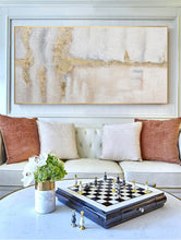 Load image into Gallery viewer, White Painting Gold Abstract Art Canvas Pink Painting Cp037