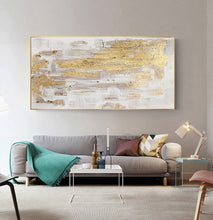 Load image into Gallery viewer, Gold And Gray Wall Art Decor Gold Art Painting Oversize Wall Art Op003
