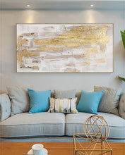 Load image into Gallery viewer, Gold And Gray Wall Art Decor Gold Art Painting Oversize Wall Art Op003