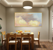 Load image into Gallery viewer, Yellow Abstract Painting Cloud Painting Bright Pink Painting Op063