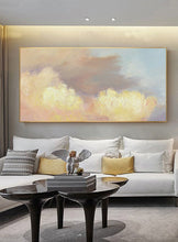 Load image into Gallery viewer, Yellow Abstract Painting Cloud Painting Bright Pink Painting Op063