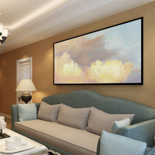 Load image into Gallery viewer, Yellow Abstract Painting Cloud Painting Bright Pink Painting Op063