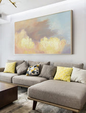 Load image into Gallery viewer, Yellow Abstract Painting Cloud Painting Bright Pink Painting Op063