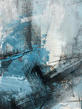 Load image into Gallery viewer, Navy Blue And White Abstract Painting Oversize Canvas Art Op080