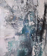 Load image into Gallery viewer, Blue And Gray Abstract Painting Teal Wall Art Office Wall Decor Op020