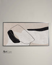 Load image into Gallery viewer, Black And White Abstract Painting Beige Canvas Art Qp103