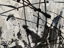 Load image into Gallery viewer, Black Grey Painting Yellow Painting Minimalist Abstract Oil Painting Qp087