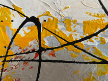 Load image into Gallery viewer, Black Oil Painting on Canvas Yellow Painting Minimalist Abstract Art Qp089