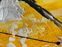 Load image into Gallery viewer, Black Gray Yellow Minimalist Abstract Painting Qp075