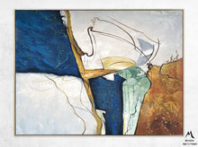 Load image into Gallery viewer, Large Gold Beige Abstract Painting, Large Living Room Art Gp014