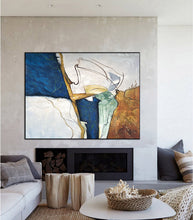 Load image into Gallery viewer, Large Gold Beige Abstract Painting, Large Living Room Art Gp014