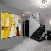 Load image into Gallery viewer, Large Abstract Canvas Art Yellow White Abstract Painting CP001