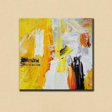 Load image into Gallery viewer, Large Abstract Canvas Art Yellow White Abstract Painting CP001