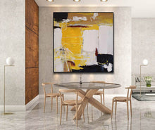 Load image into Gallery viewer, Black White Yellow Original Abstract Painting Minimalist Painting Np120