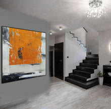 Load image into Gallery viewer, Yellow White Abstract Oil Paintings on Canvas Acrylic Painting Np111