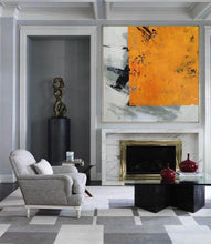 Load image into Gallery viewer, Orange White Grey Large Abstract Painting Large Pieces of Art Np118
