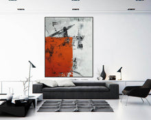 Load image into Gallery viewer, Red Grey Abstract Painting Modern Abstract Painting Np084