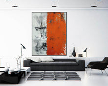 Load image into Gallery viewer, Red Black Grey Painting on Canvas Abstract Painting Art Np112