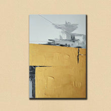 Load image into Gallery viewer, Black Yellow White Large Abstract Painting Original Large Canvas Art Np119